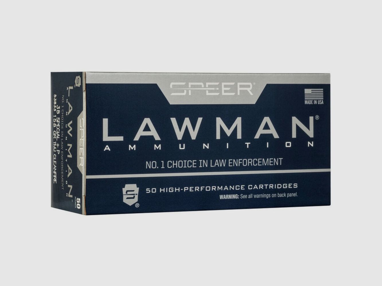Speer Lawman FFW-Patrone .38Spez., FMJ 158gr/10.2g Clean Fire VE50