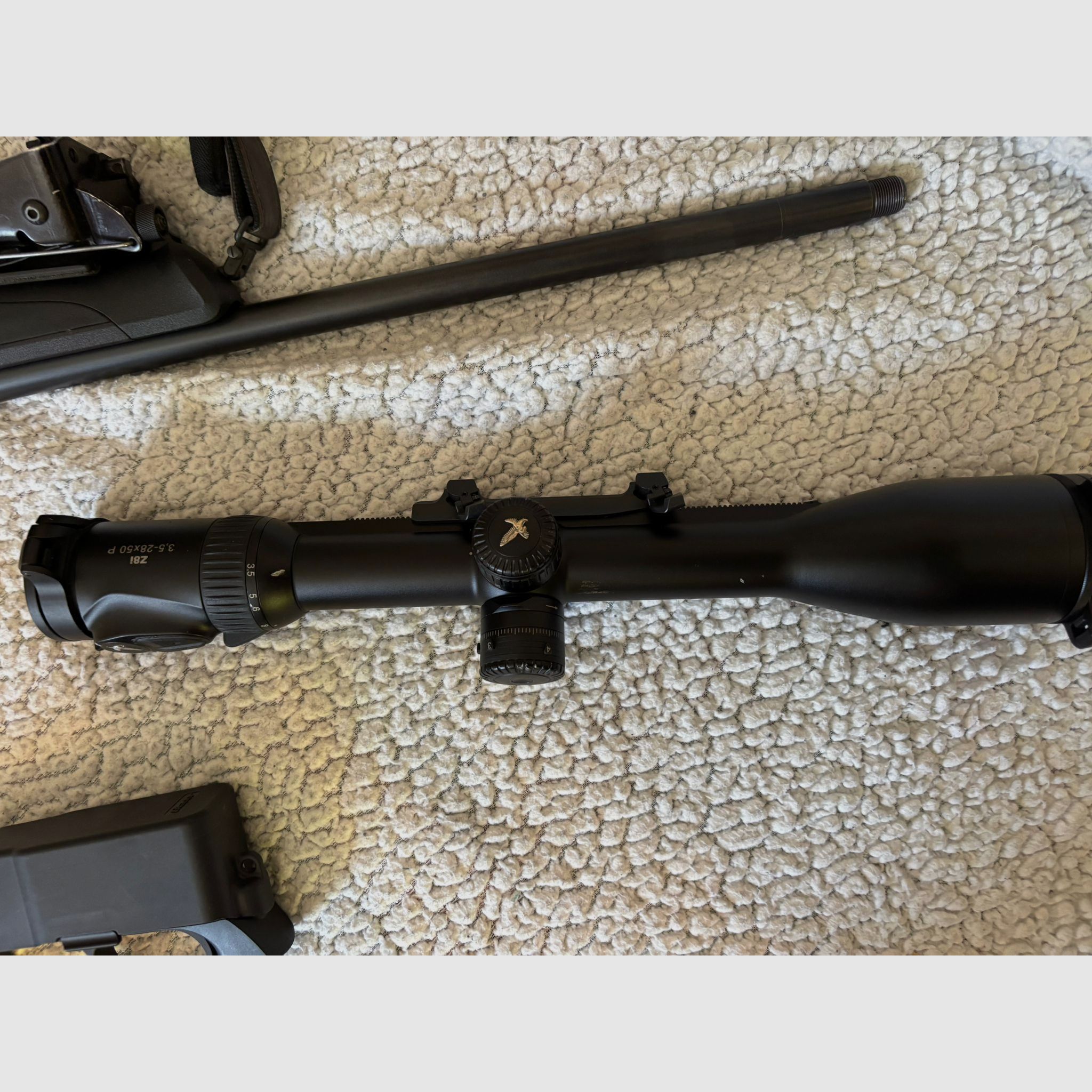 Zielfernrohr Z9I Swarovsky mit Balistikturm, Montage und original Swarovsky Schutzkappen