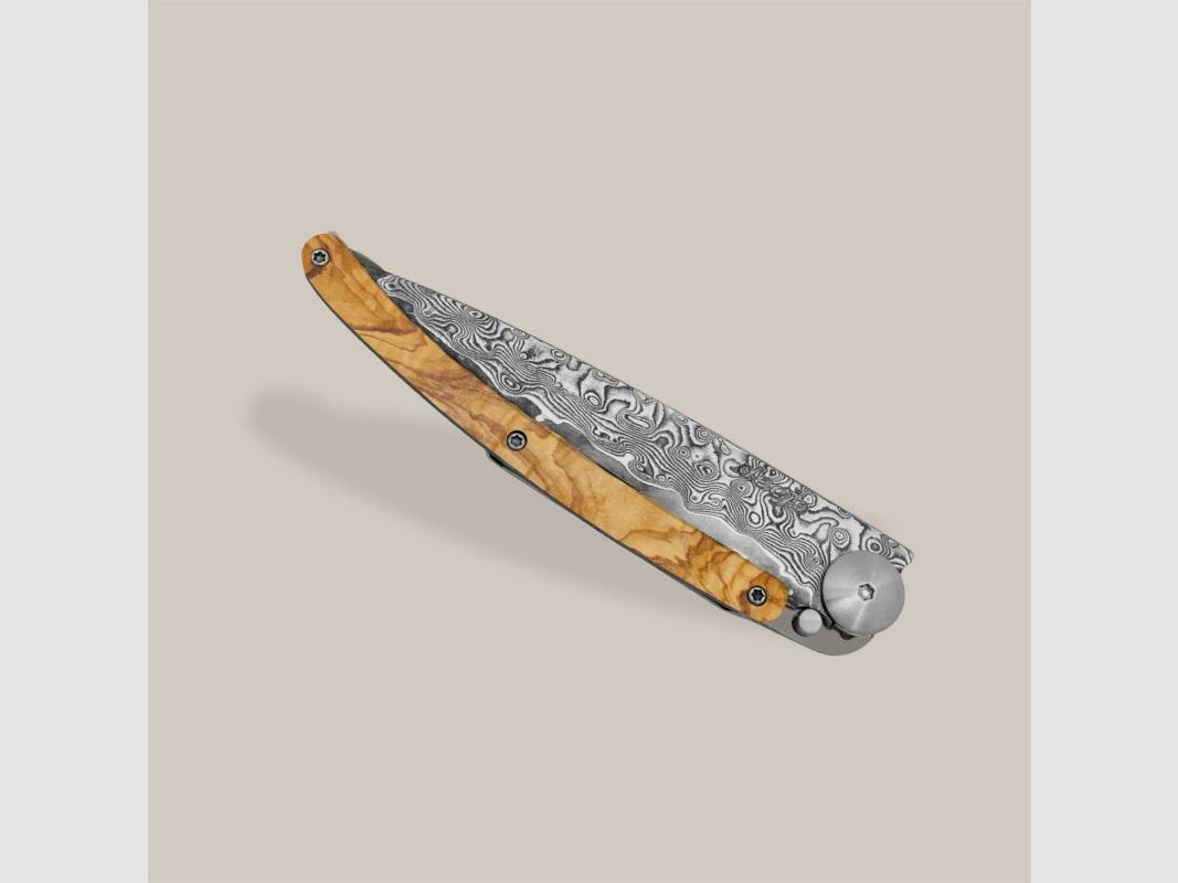 Couteau de poche Deejo en bois d'olivier | Damascus 88, image 6 sur 6