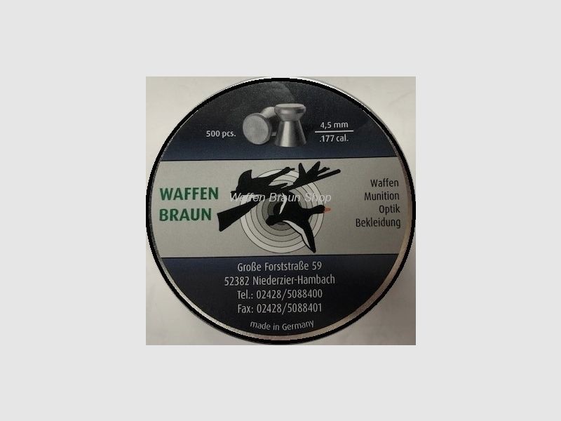 Waffen Braun Sport glatt .177 4,49mm 0,53G 500 Stück