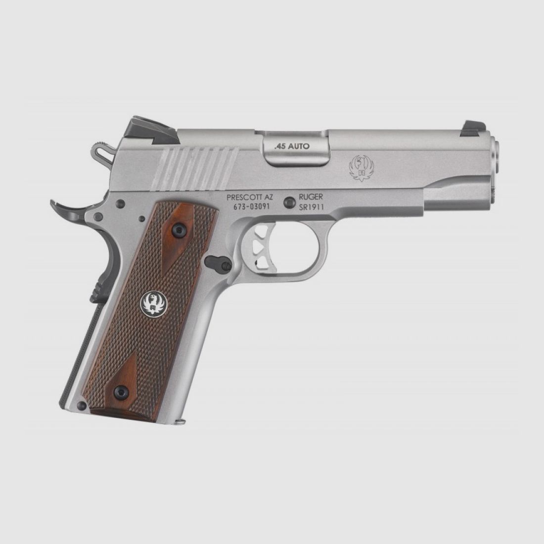 Ruger Pistole, SR1911, Commander-Style, .45 Auto, Low-Glare Stainless, 4.25", 7 Schuss