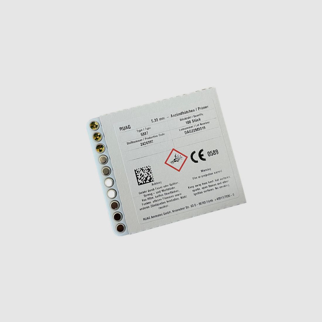 RWS ZÜNDHÜTCHEN GROSS PISTOLE 5337