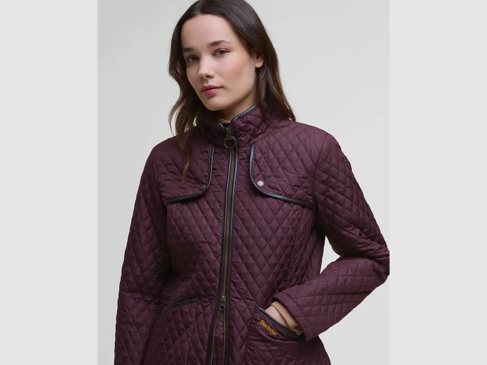 Barbour Dahlia Quilted Jacket, black cherry, afbeelding 3 van 6