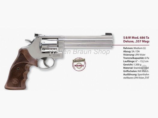 Smith & Wesson Mod 686-6 Deluxe Target Champion 357 Mag