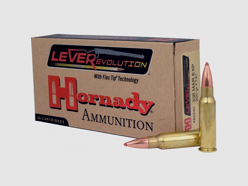 Hornady LEVERevolution .338 Marlin Express FTX 200 grs Büchsenpatronen