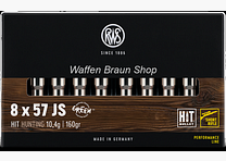 RWS 8x57 JS Short Rifle HIT 10,4g/160 grain 20 Stück