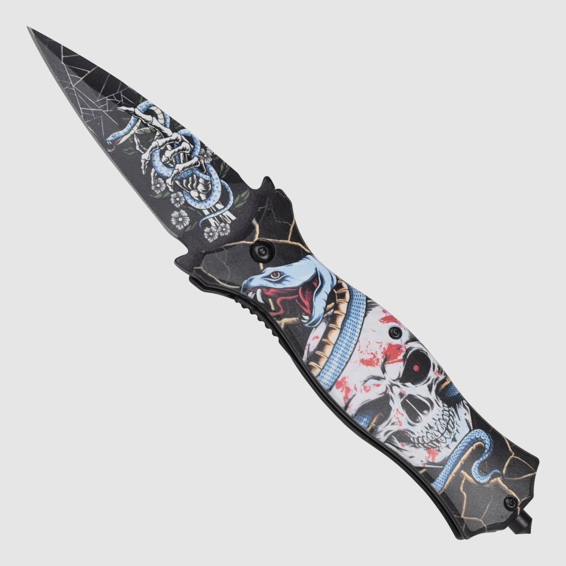 Stiletto Taschenmesser Tattoo bunt