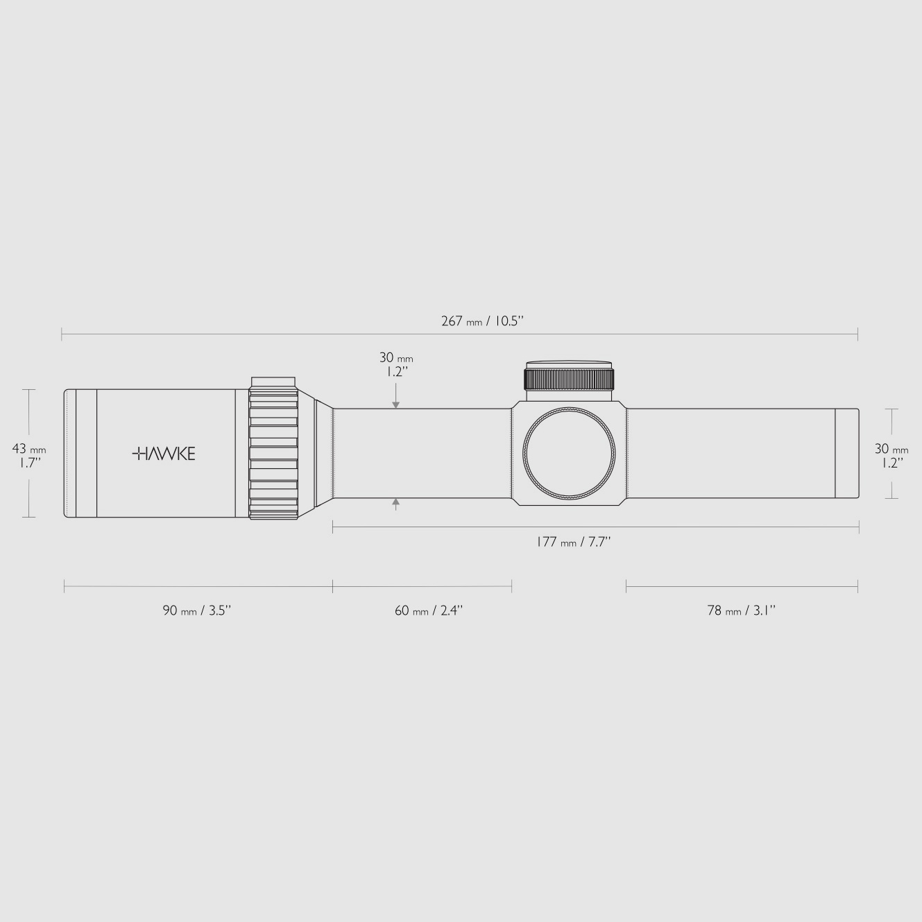 BWare Hawke VANTAGE 14401 30 WA 1-8X24 CIRCLE DOT Leuchtabsehen V385