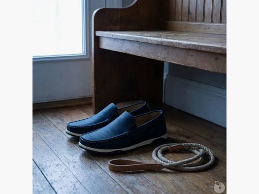 Scarpe da barca uomo blu navy senza lacci