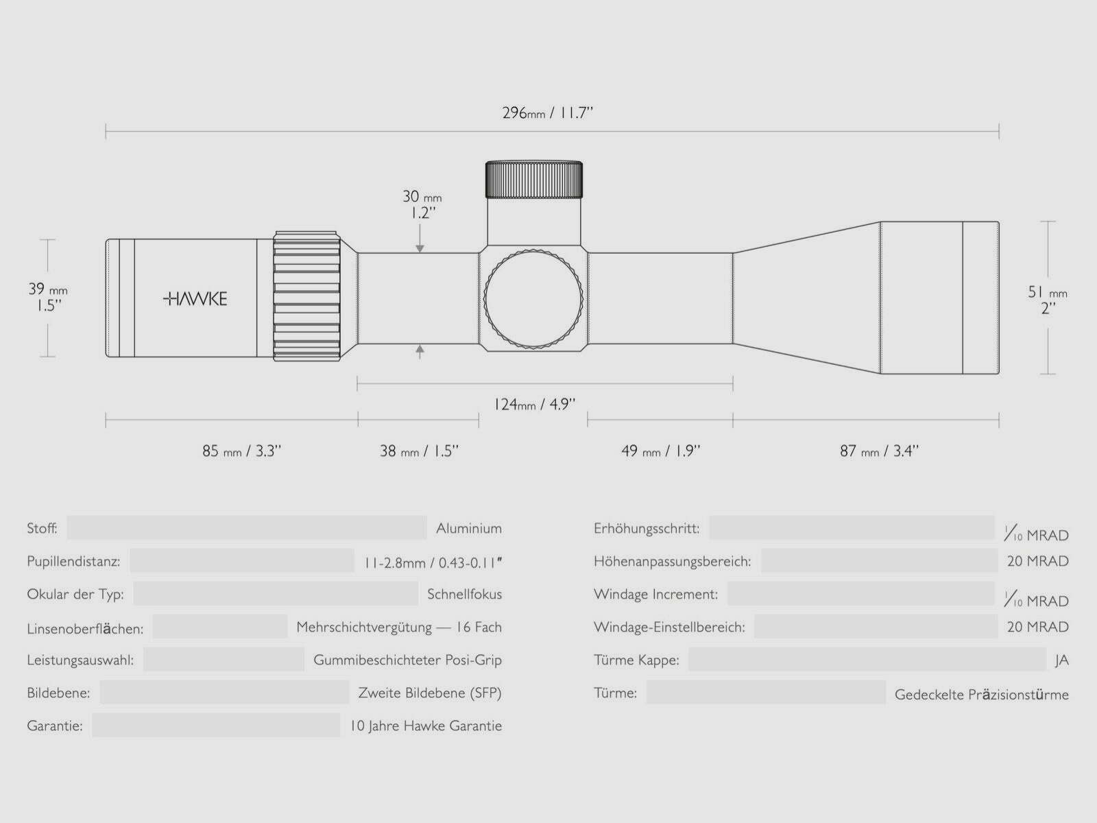 HAWKE 13210 AIRMAX 30 SF KOMPAKT 4-16×44 AMX IR Zielfernrohr