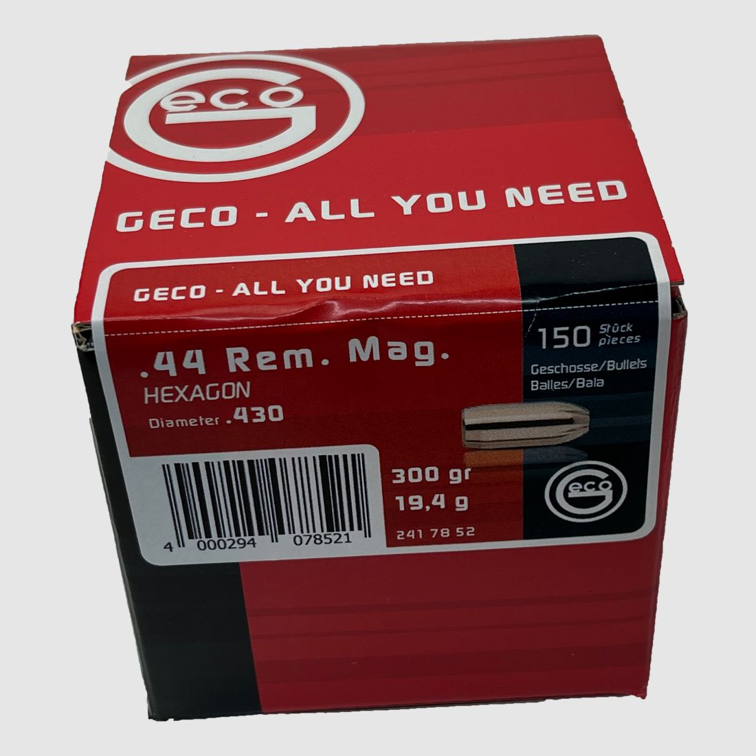 Geco Hexagon Geschosse .44  Mag 300grs