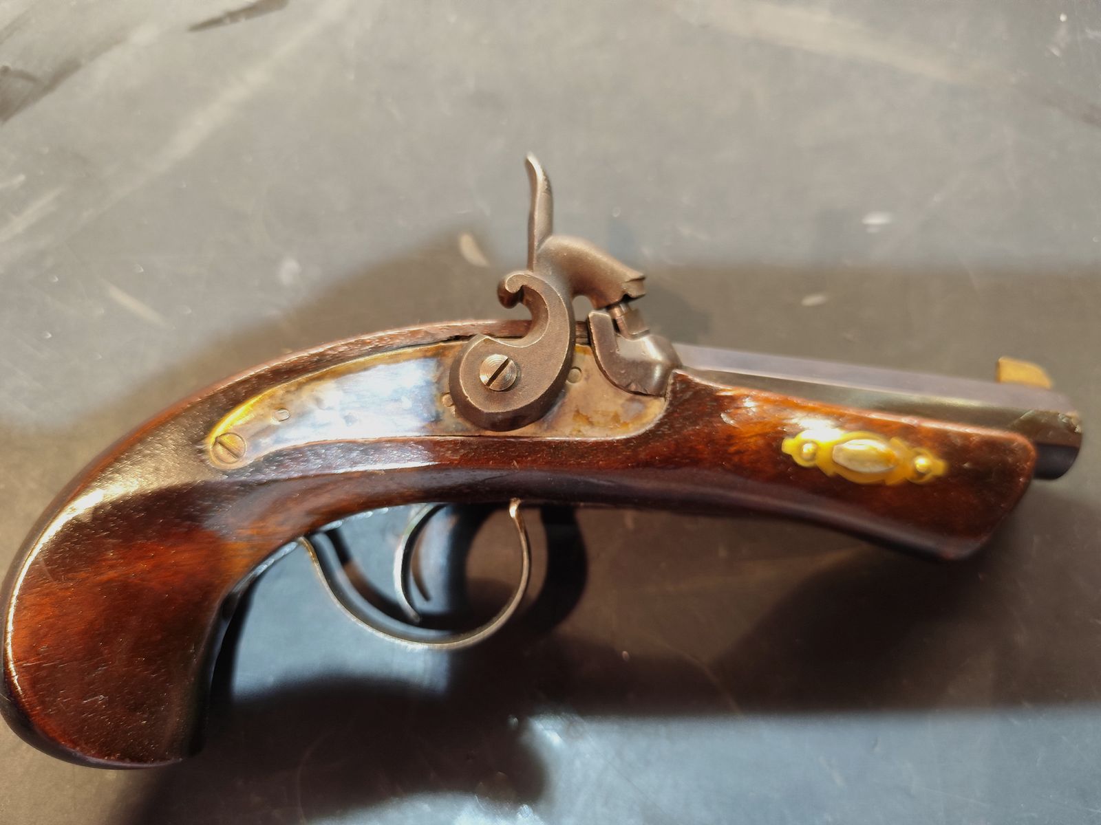 Front-loading pistol percussion Derringer .45 + .41 black powder