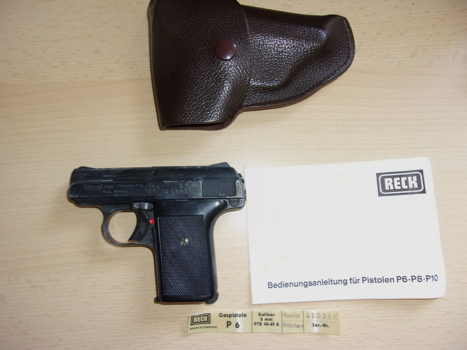 Reck P 6 pistola de gas 8 mm PTB 48-69A