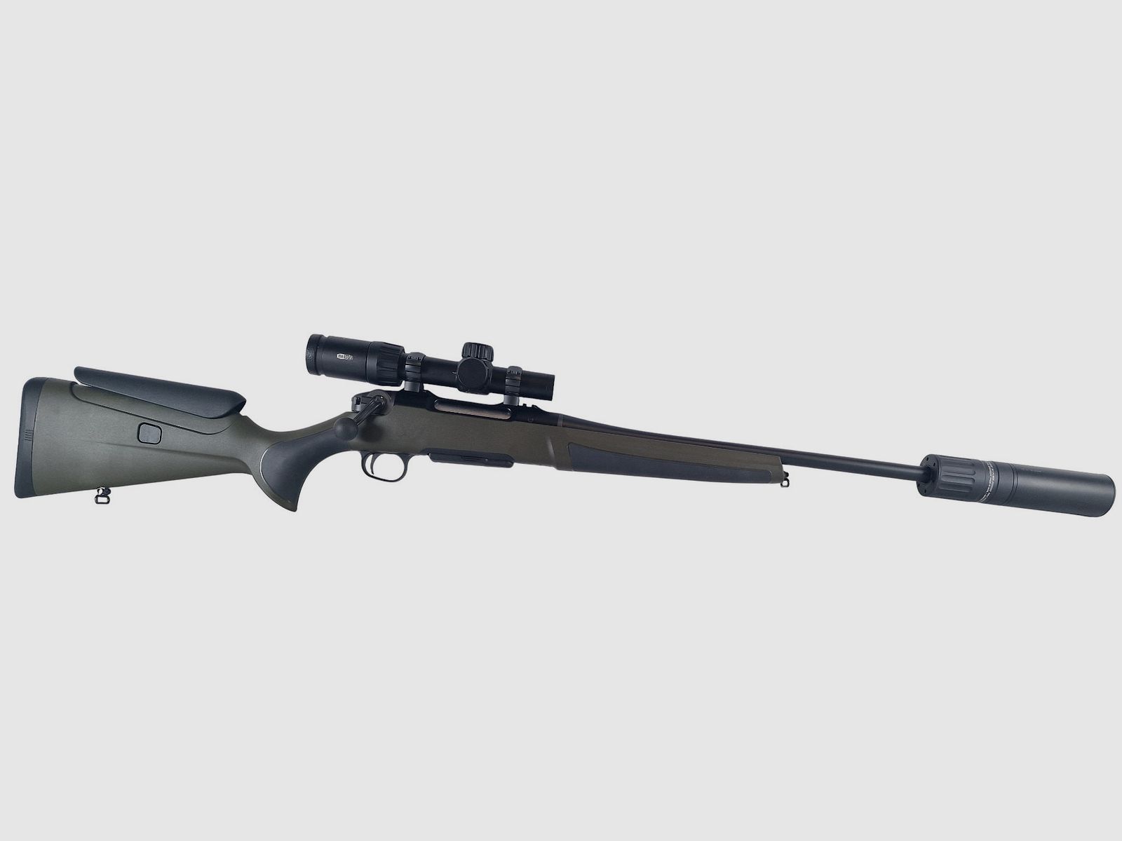 Haenel Jäger NXT im Kal. 308 Win mit Schalldämpfer und Drückjagd Glas Meopta 1-6x24 LP