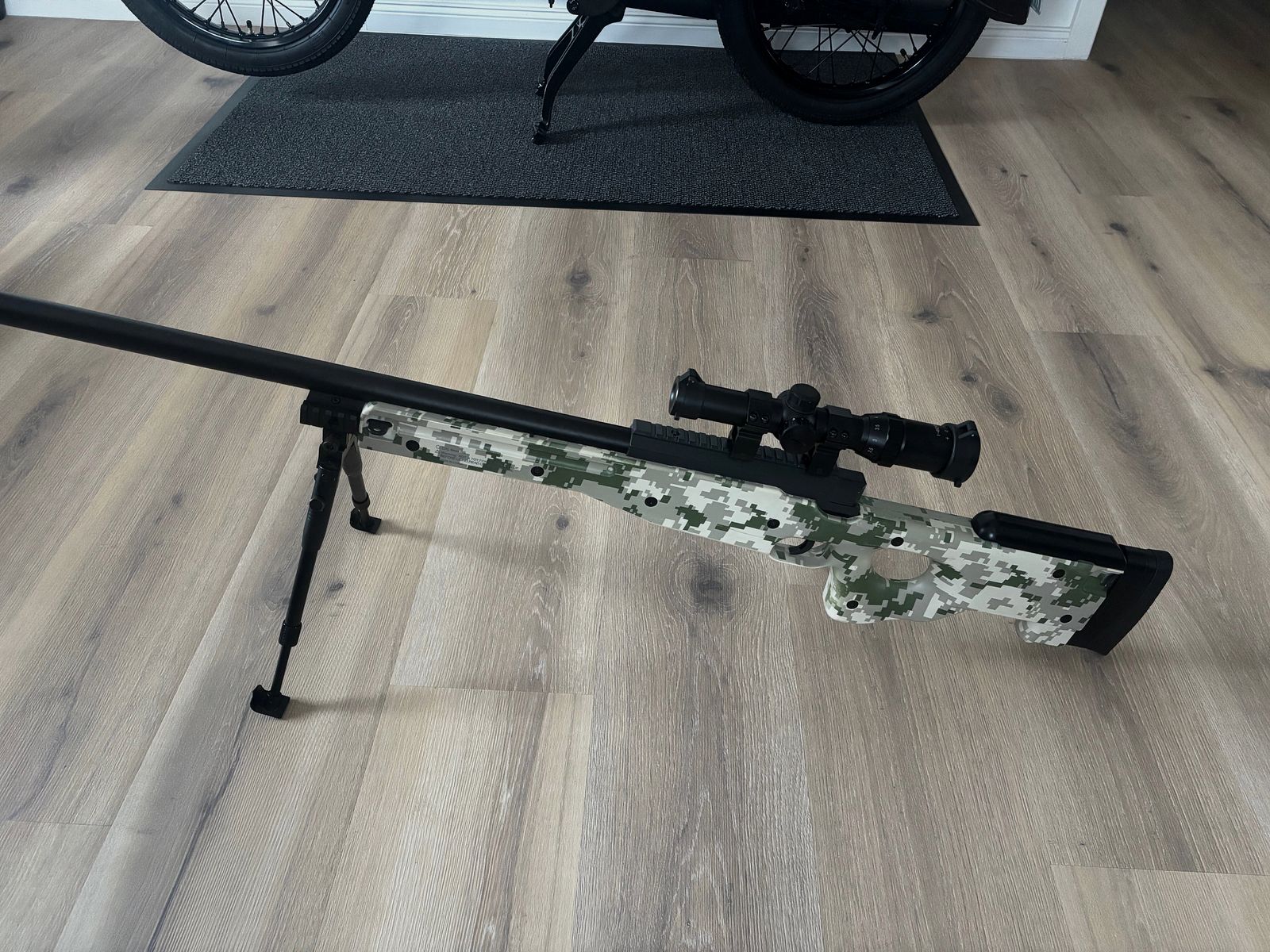6mm sniper with scope and bipod