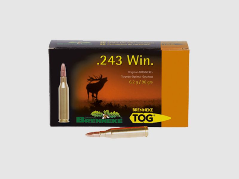Brenneke .243 Win. 96GR TOG 20 cartridges