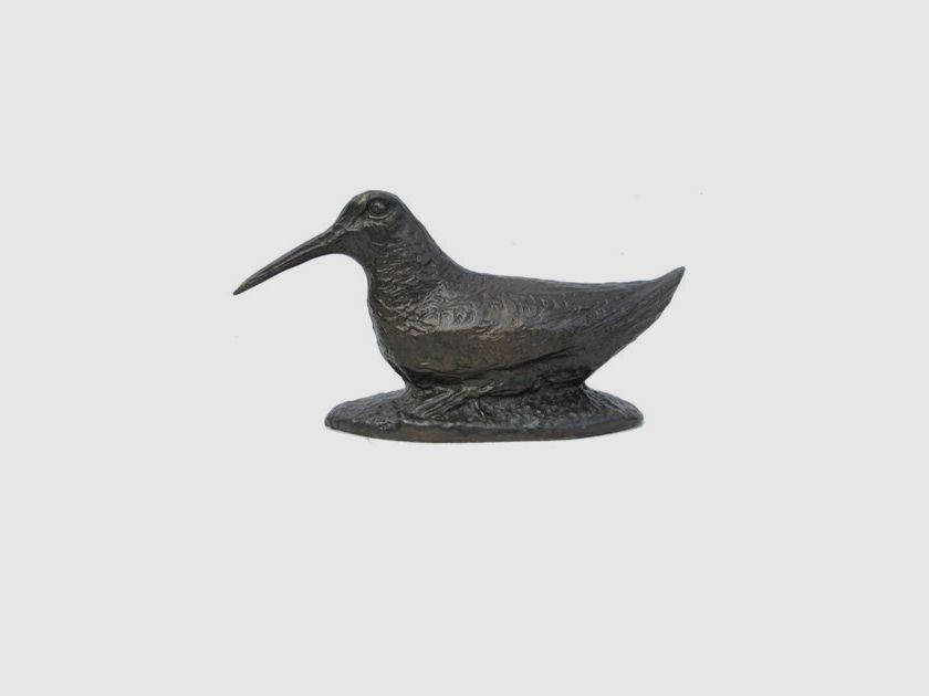 Lovergreen kleine Bronzestatue Motiv sitzende Waldschnepfe