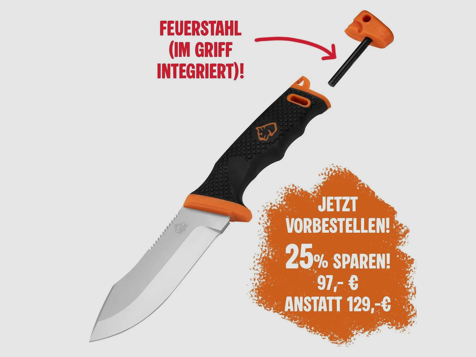 PUMA TEC Smart Survival – Survivalmesser mit integriertem Feuerstahl, Bild 1 von 6