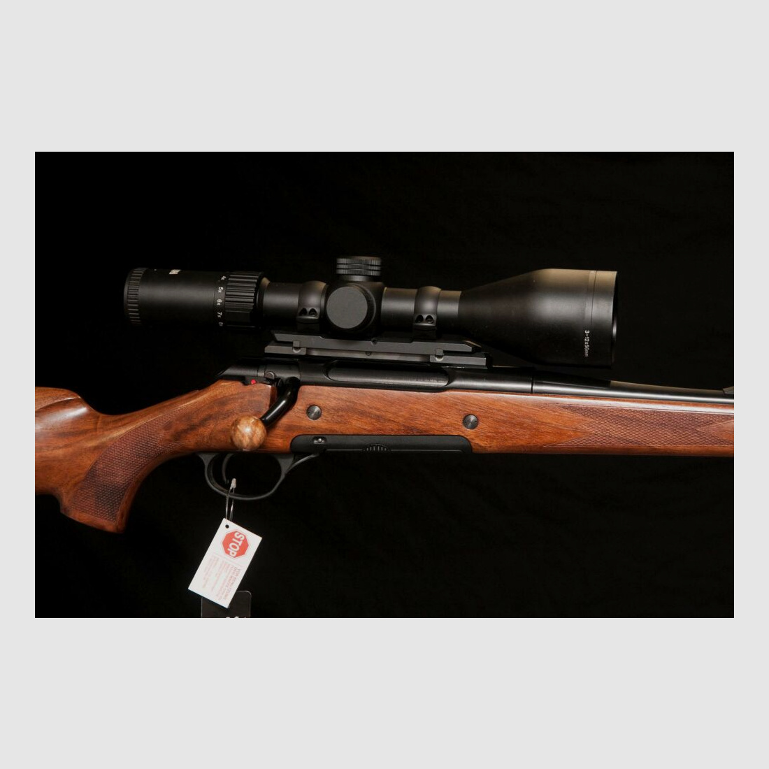 Kompletny zestaw młodego myśliwego z karabinem powtarzalnym z lunetą luksusową, drewno Haenel Jäger 10 Timber Edition, montaż Dentler