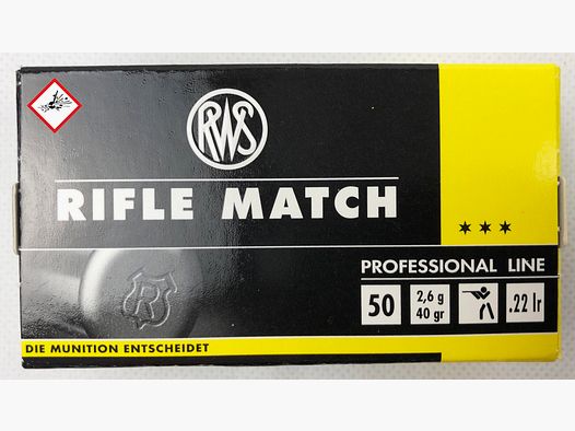 RWS Cartucho de rifle de pequeño calibre Match .22lr