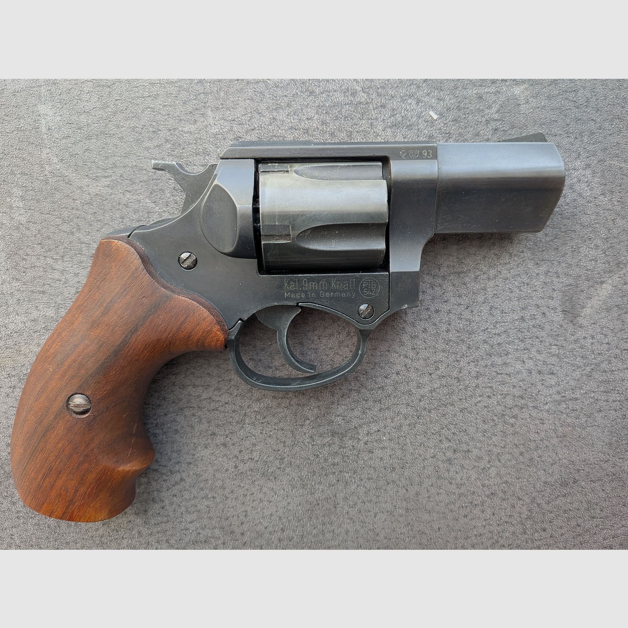 ME 38 Compact - Revolver - alte PTB 542 - 9mm Knall - Holzgriff - SSW