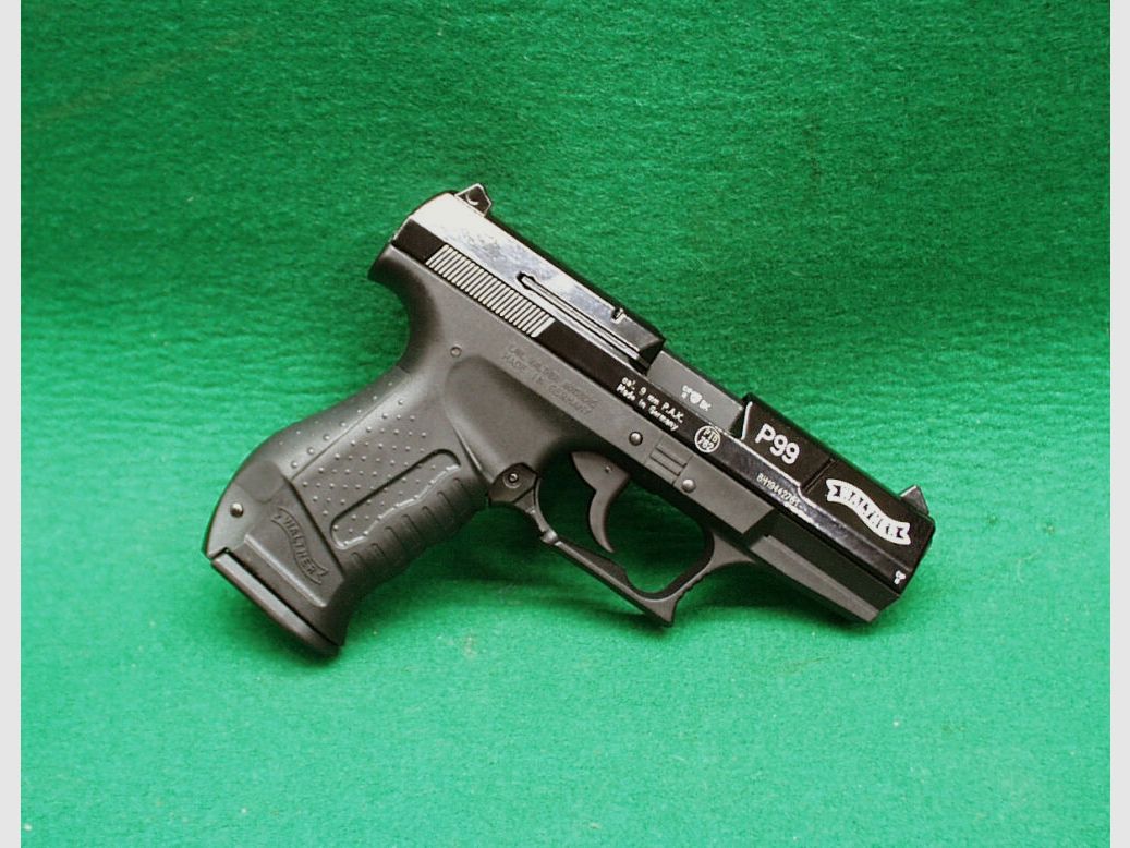 Pistola de fogueo Walther Schreckschusspistole P99 Edición Especial, negro brillante