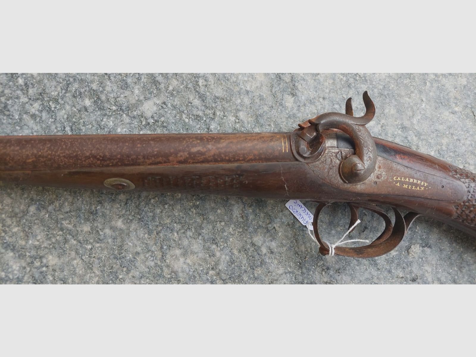 A 83 CALABRESY ARMI CANI ESTERNI side-by-side hagelgeweer kal. 12 van vóór 1890, afbeelding 2 van 8