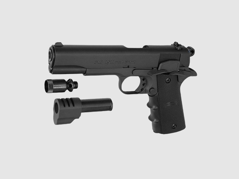 ME 1911 Modell Sport, Kal. 9 mm P. A. Knall, schwarz brüniert