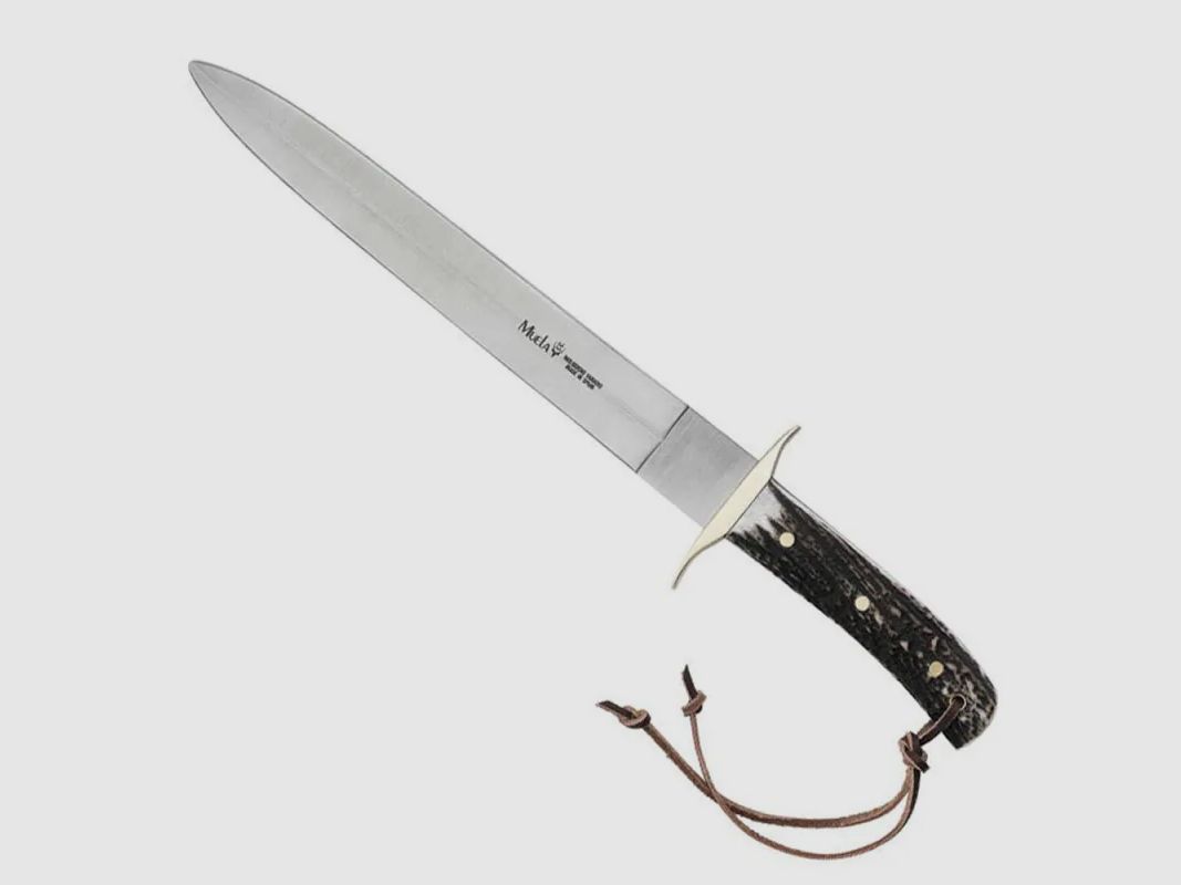 Bowie-Messer mit Hirschgriff, doppelt schneidend, Edelstahl, 26 cm, Bild 1 von 5