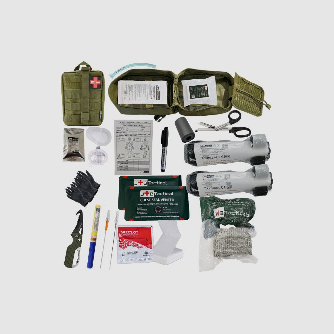 JB tactical - Taktischer Erste-Hilfe-Kasten IFAK II NATO-Standard – TCCC-konform (17 Teile) - Coyote, Bild 2 von 17