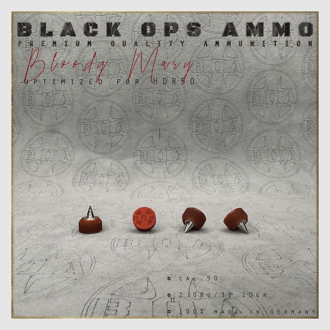 18x + 2 Bloody Mary BLACK OPS AMMO HDR 50 TR cal.50 Munition T4E Umarex HDR50 TR50