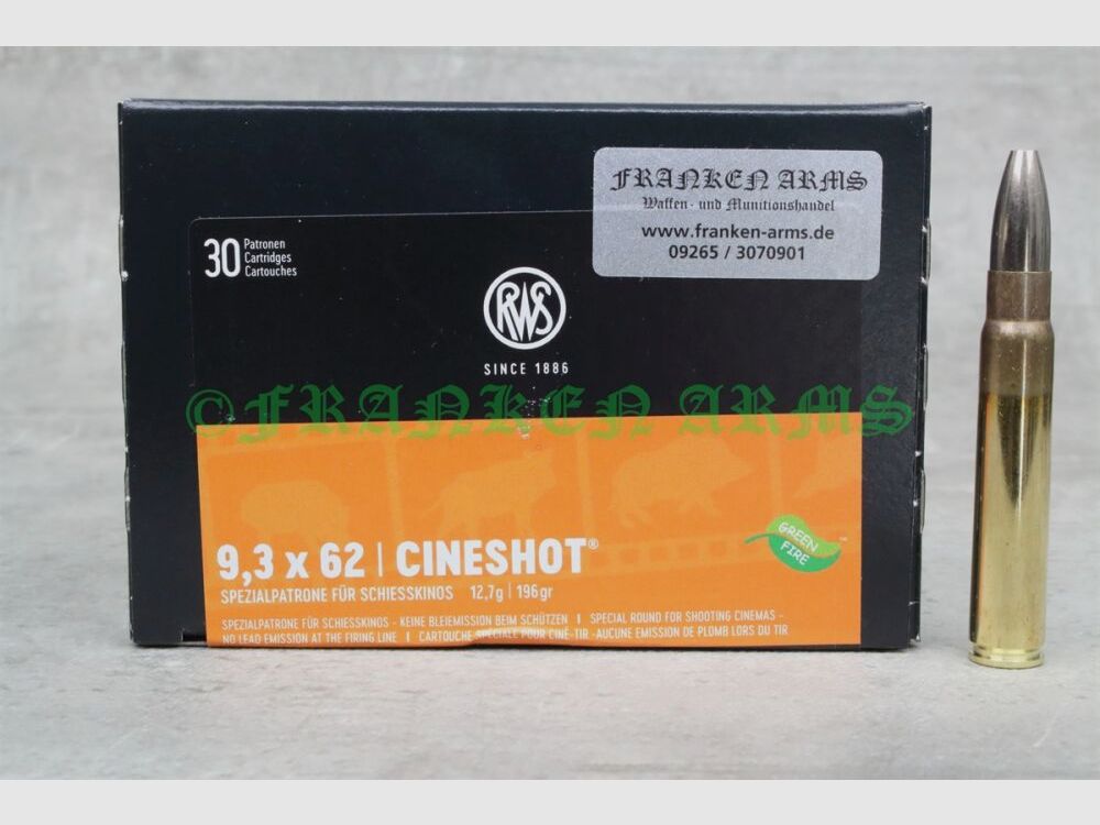 RWS Cineshot 9.3x62 196gr. 12.7g 30 pieces quantity discounts