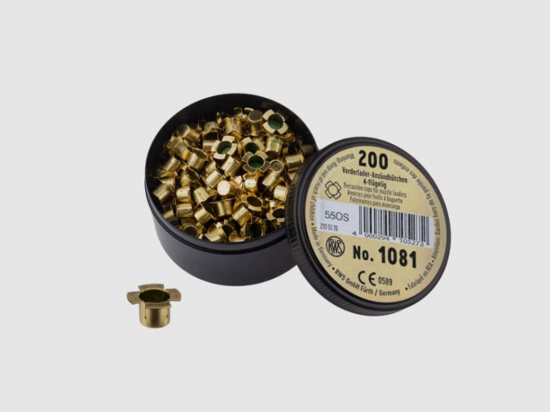 200 Zündhütchen mit Flügeln für Schwarzpulverflinte RWS 1081, Bild 1 von 3