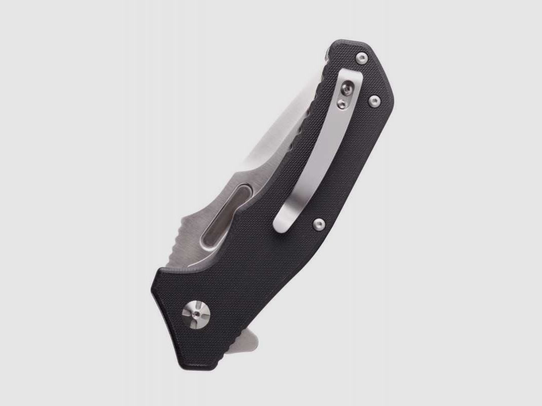 Defcon Proelia Modified Tanto Taschenmesser, satiniert, schwarzer Griff