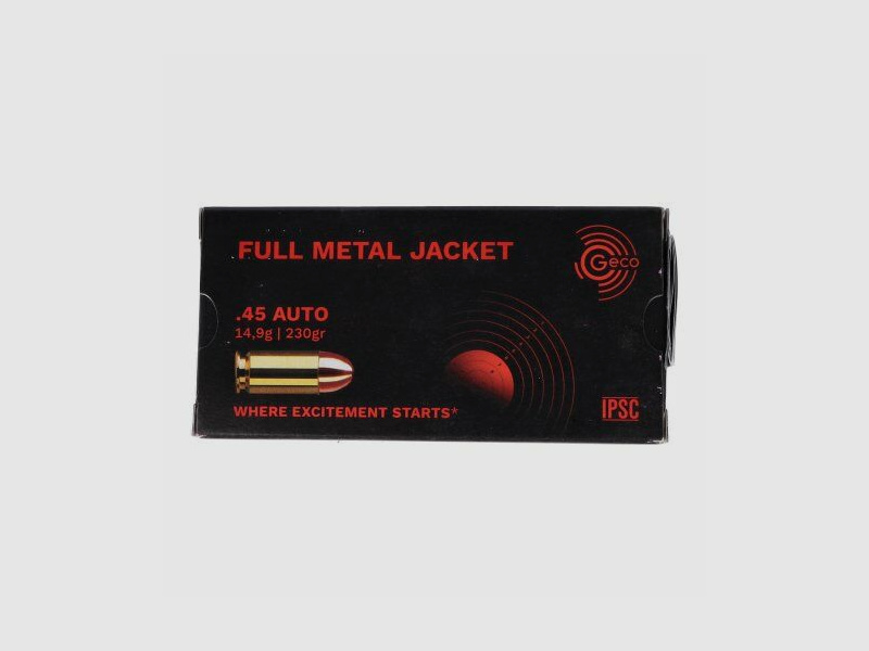 GECO Full Metal Jacket 230gr .45 Auto