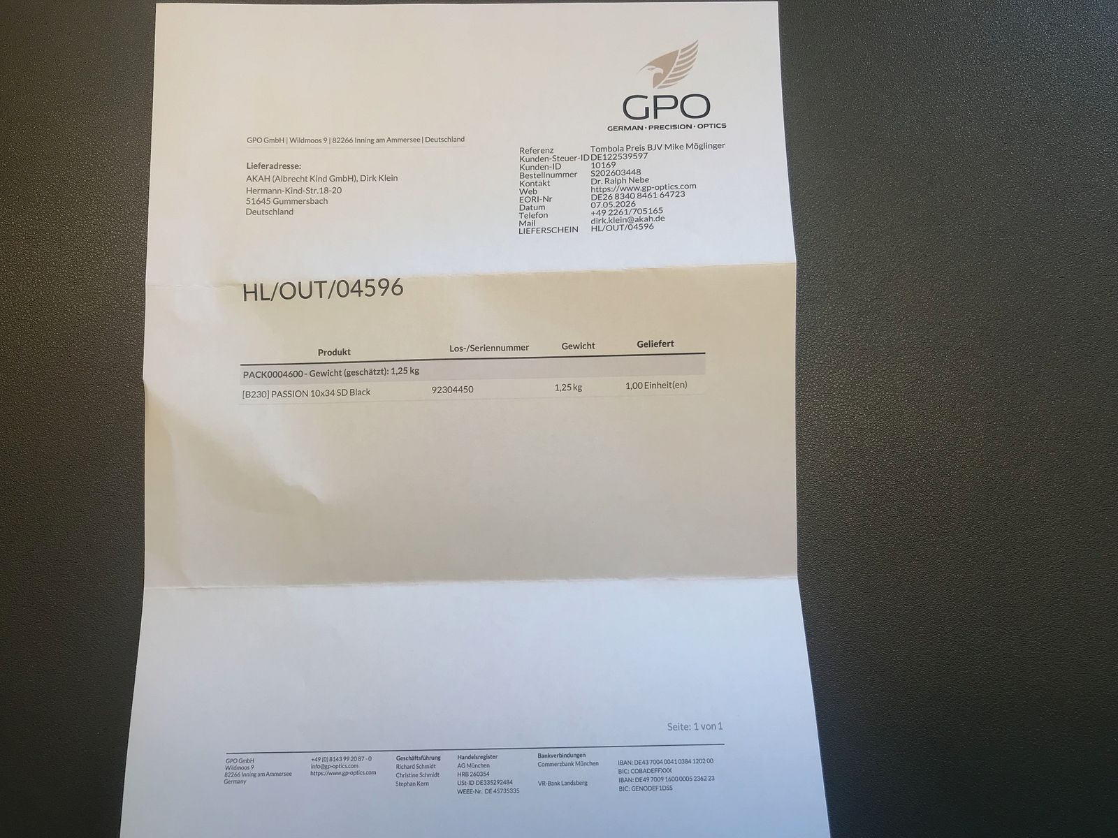 Fernglas GPO 10x34 SD Passion GANZ NEU VÖLLIG UNGEBRAUCHT 