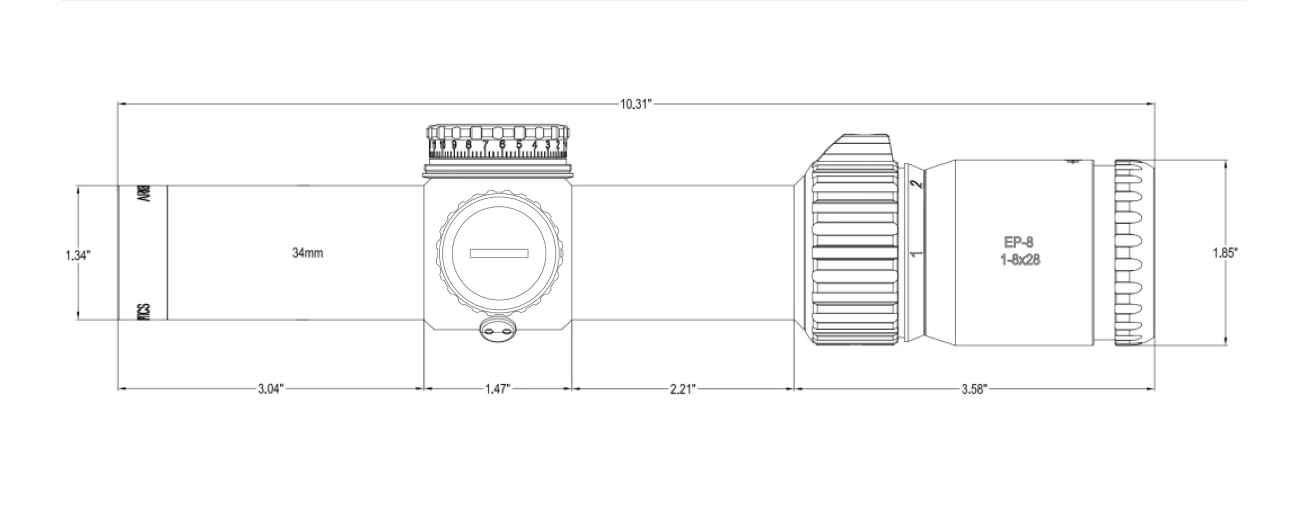 Lunette Arken EP-8 1-8×28 réticule BDC KLBOX, image 12 sur 12