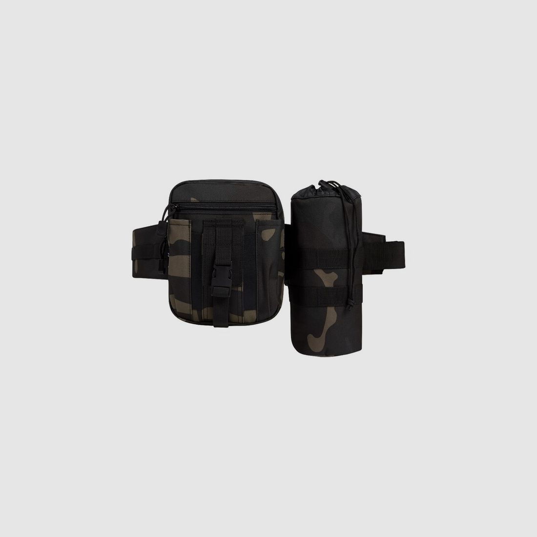 Brandit Taillengürtel "Allround" mit Tasche + Flaschenhalter - Dark Camouflage