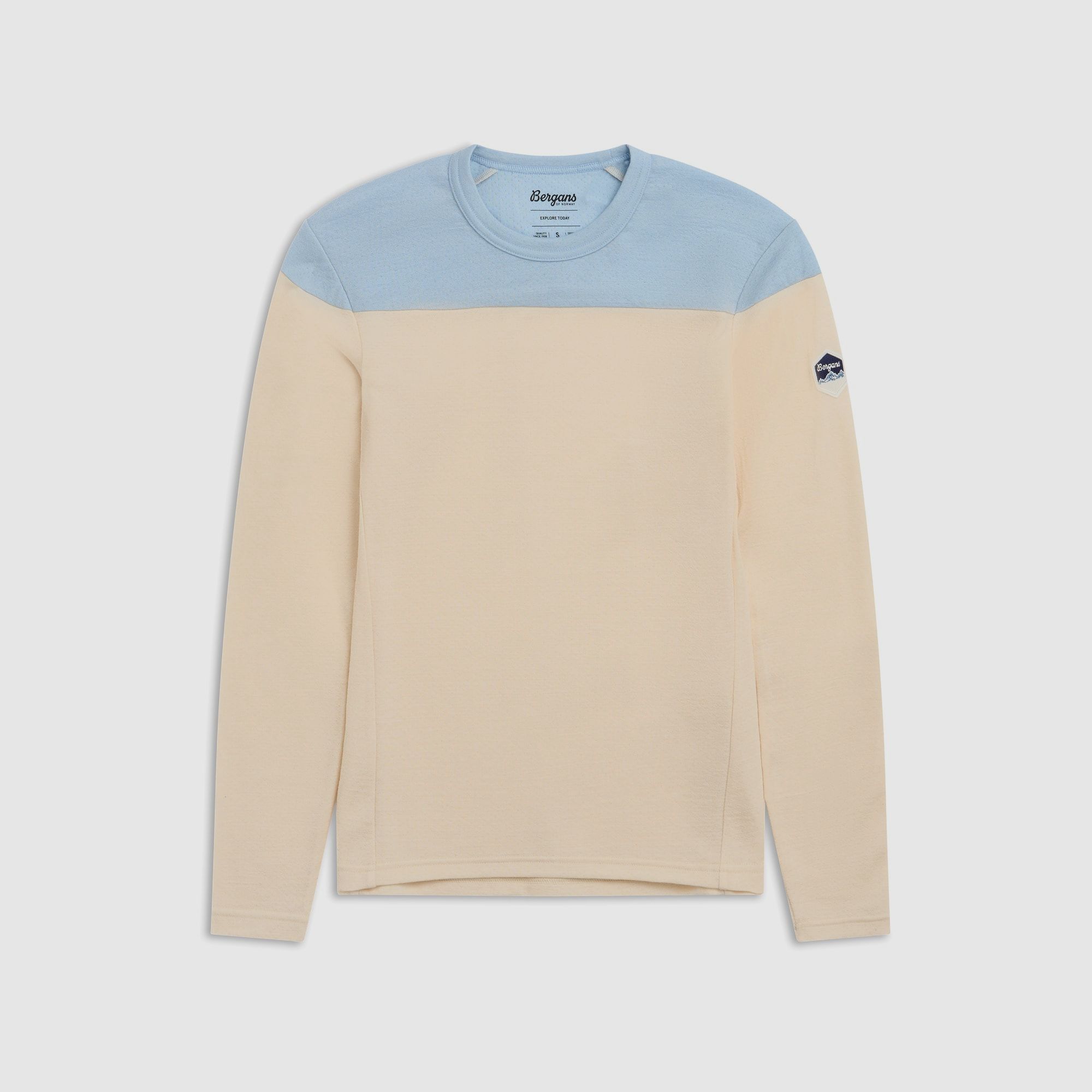 Bergans Inner:Dual Merino L/S Thermoshirt Donna Crema/Azzurro Polveroso Chiaro L