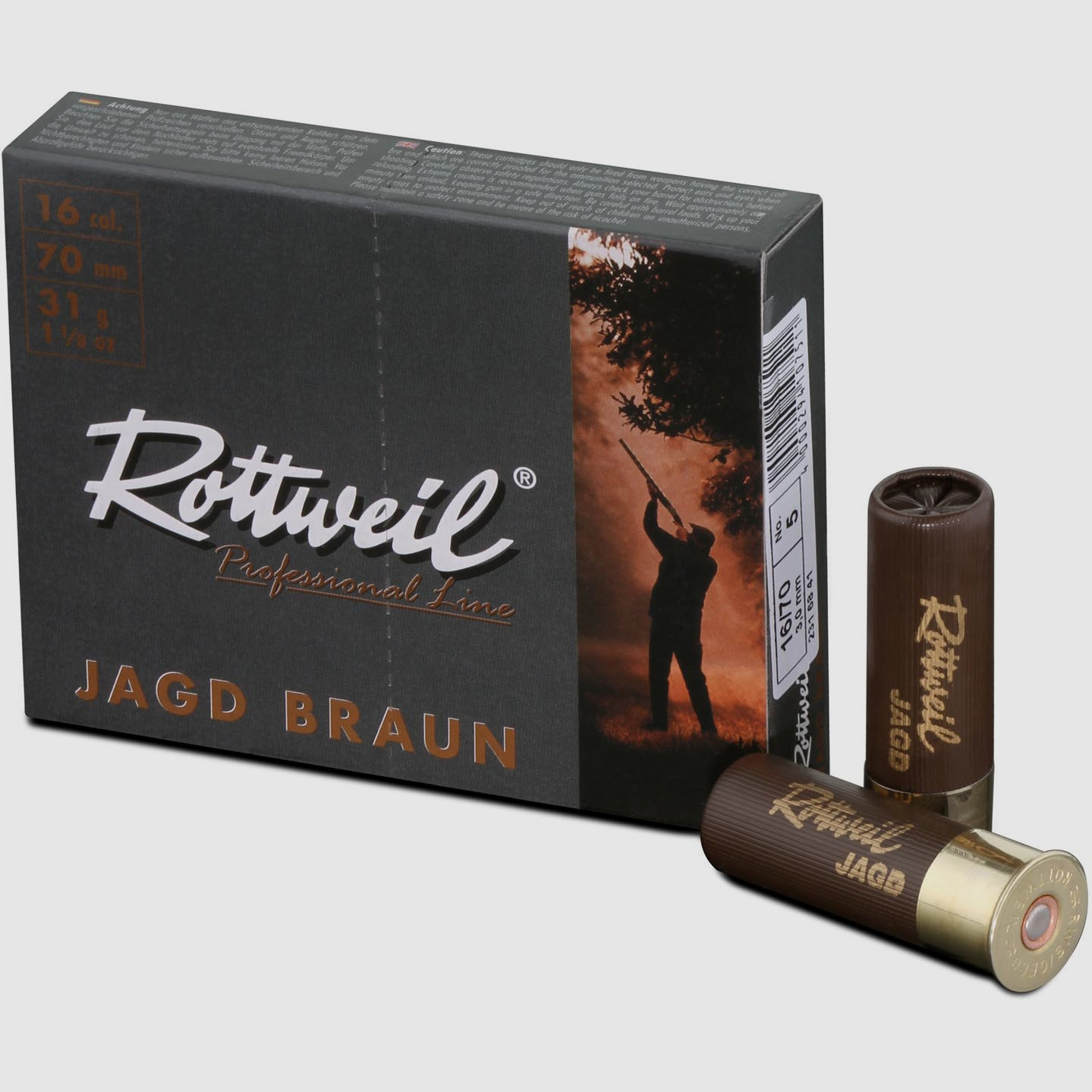 Rottweil 16/70 Jagd braun Plastik 3,0mm - 31g