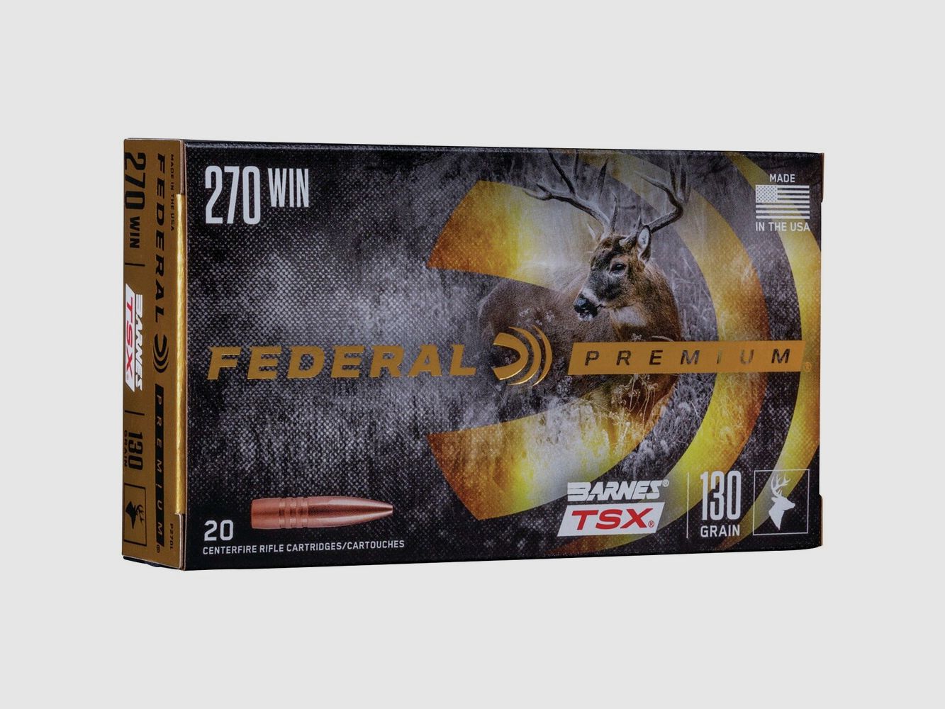 Federal Munitie .270 Win. Vital-Shok Barnes TSX 8,45g/130gr., afbeelding 1 van 7
