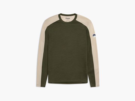 Bergans Inner:Dual Merino L/S Thermoshirt Herren Pine Forest/Bone White M