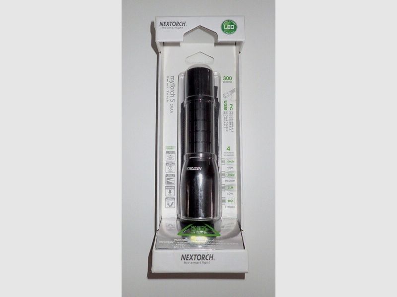 Nextorch myTorch S, Taschenlampe, schwarz, neu + OVP!