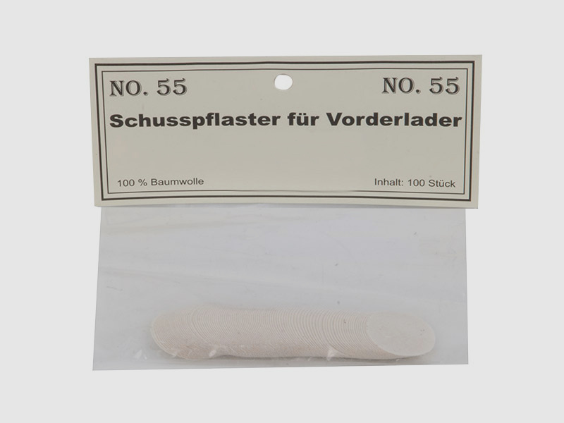 Match Schusspflaster fĂĽr Vorderlader 0,18 mm Kaliber .36 - .41