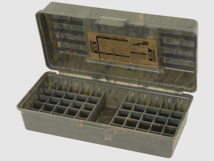 MTM Shotgun Shell Box SF-50-12-09 wild camo with carrying handle for 50 shotgun shells .12