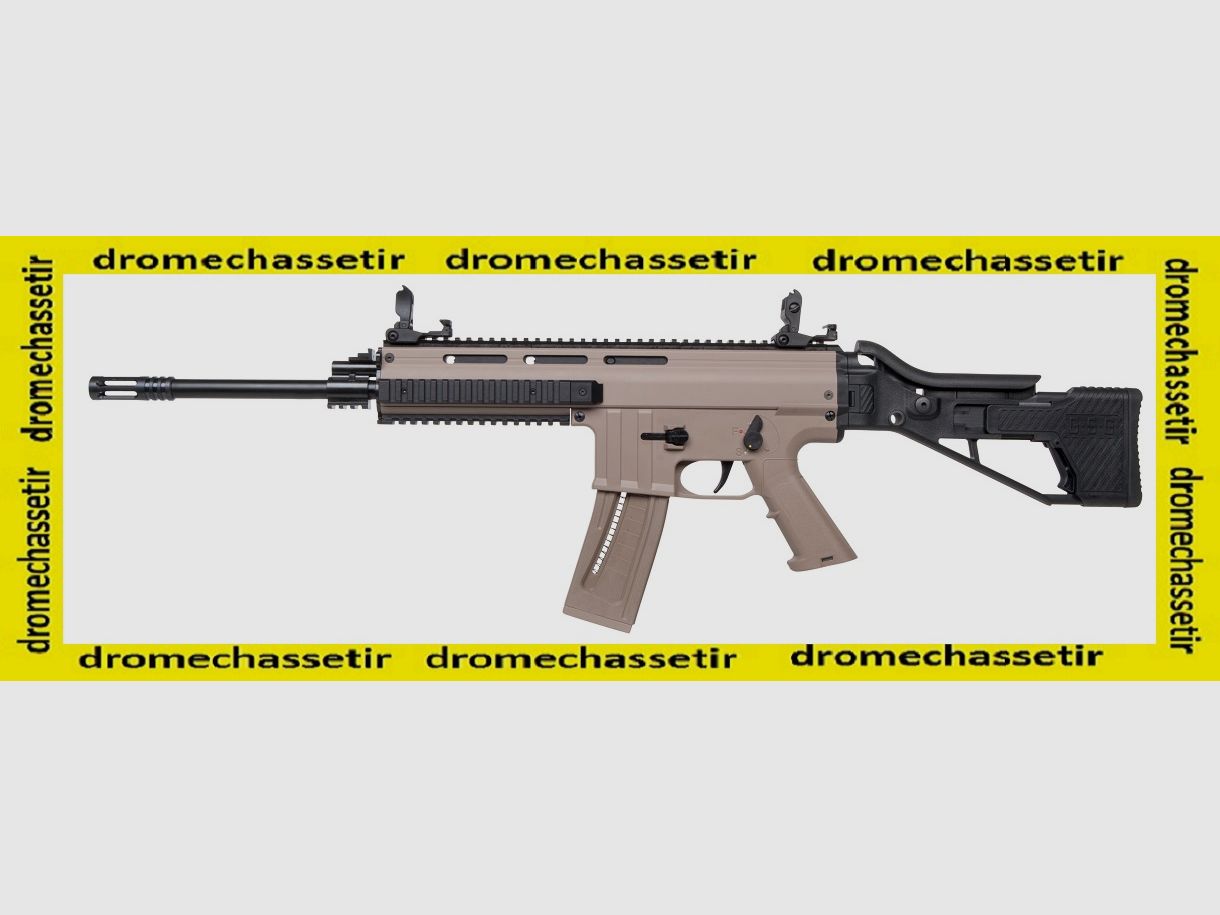 Strzelba samopowtarzalna GSG 15C kal. 22lr, lufa 42cm, magazynek 22 naboje, przyrządy celownicze, Tan