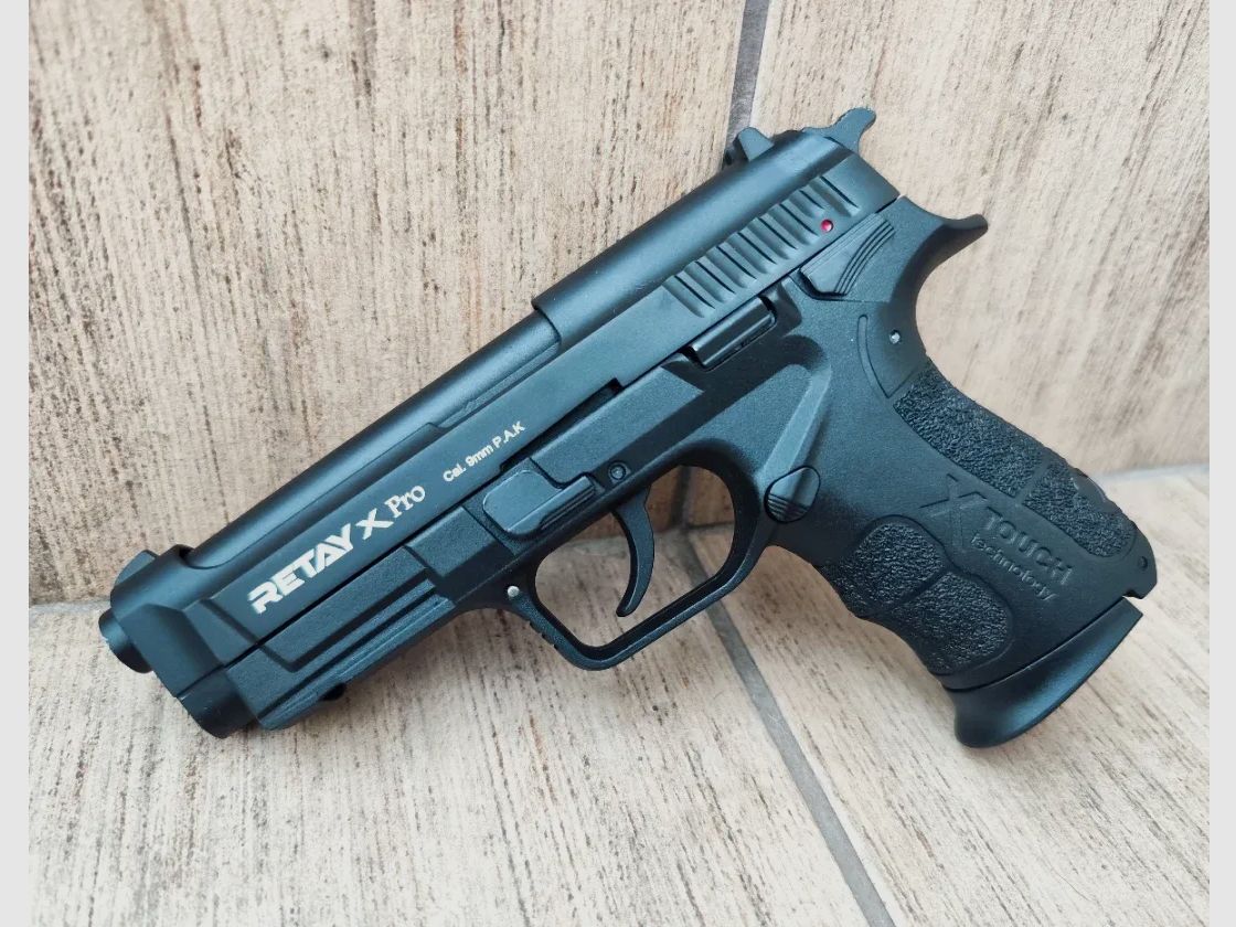 RETAY X Pro 9mm P.A.K. blank firing pistol in modern service pistol style