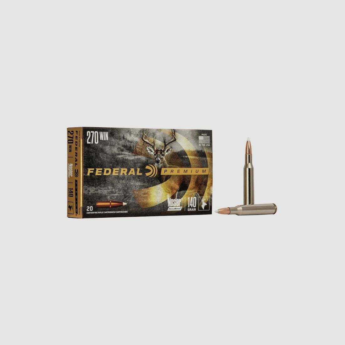 Federal Premium Nosler AccuBond .270 Win. 140GR 20 cartucce
