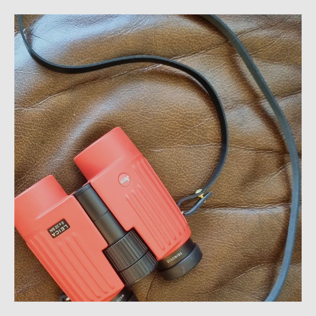 Leather binocular strap