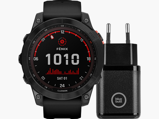 GARMIN  SMARTWATCH Start designing now fēnix® 7X – Solar Edition ( Schiefergrau mit schwarzem Armband )
